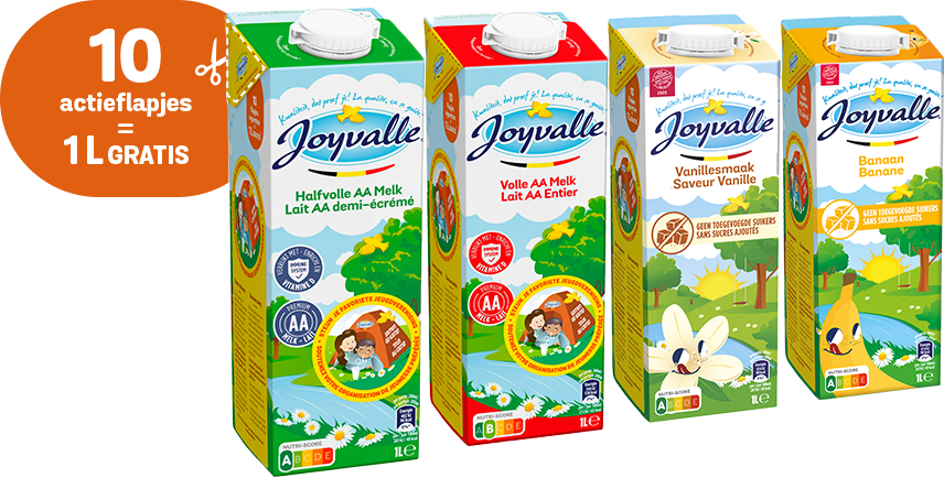 Op welke 4 Joyvalle<sup>®</sup> producten vind je de actieflapjes?